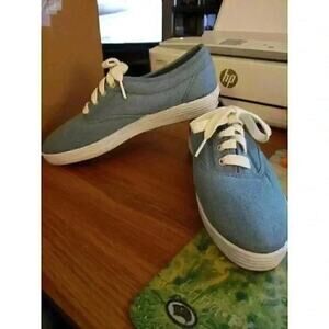 AEROSOLES WOMEN'S WALLY BALL LINEN BlUE CANVAS SNEAKERS SHOES SIZE: 7.5.  A28